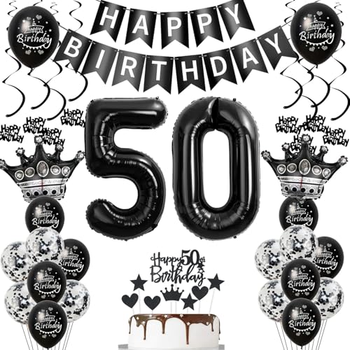 50. Geburtstagsdeko Luftballons Schwarz, Geburtstagsdeko 50 Jahr Männer, Schwarz Luftballon 50. Geburtstag Männer Frauen, Deko 50. Geburtstag Dekoration Frauen 50. Tortendeko 50. Geburtstagsdeko Luftballons Schwarz, Geburtstagsdeko 50 Jahr Männer, Schwarz Luftballon 50. Geburtstag Männer Frauen, Deko 50. Geburtstag Dekoration Frauen 50. Tortendeko von Ohaoduo
