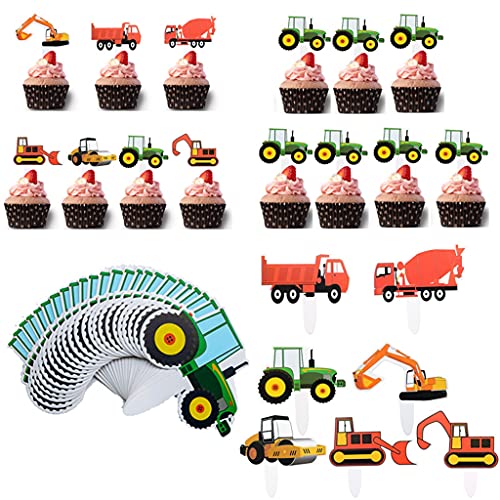 56 Stück Baufahrzeug Cupcake Topper, Bagger Kuchendeko Auto, Bau Thema Cupcake Topper LKW Bagger Kuchen Picks Dekorationen für Jungen Kinder Geburtstagstorte Party Favors Supplies 56 Stück Baufahrzeug Cupcake Topper, Bagger Kuchendeko Auto, Bau Thema Cupcake Topper LKW Bagger Kuchen Picks Dekorationen für Jungen Kinder Geburtstagstorte Party Favors Supplies von Ohaoduo