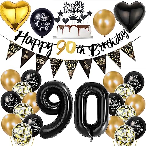 90 Geburtstag Deko Mann Frauen, Luftballon 90. Gold Schwarz Geburtstagsdeko 90 Jahre, Ballon Schwarz Gold Deko 90. Gold Schwarz 90 Jahr Geburtstagdeko 90 Geburtstag Deko Mann Frauen, Luftballon 90. Gold Schwarz Geburtstagsdeko 90 Jahre, Ballon Schwarz Gold Deko 90. Gold Schwarz 90 Jahr Geburtstagdeko von Ohaoduo