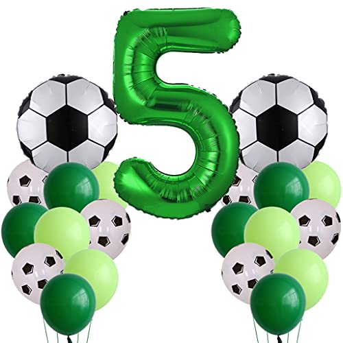 Fußball Geburtstagsdeko 5. Jahr - Luftballon und Deko für Fussball Party Kinder Junge Fußball Geburtstagsdeko 5. Jahr - Luftballon und Deko für Fussball Party Kinder Junge von Ohaoduo