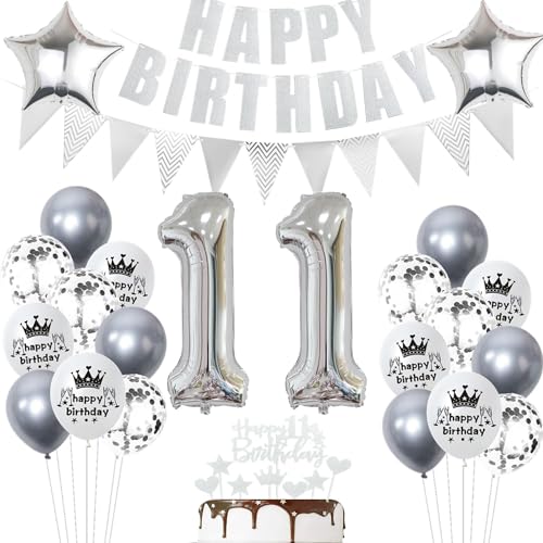 Geburtstagsdeko 11 Jahr Silber,Luftballon 11. Geburtstag Silber,Ballon 11. Geburtstag Silber,11 Geburtstag Party Mädchen Jungen,11 Luftballons Silber, 11 Jahr Ballon Silber 11 Jahr Tortendeko Geburtstagsdeko 11 Jahr Silber,Luftballon 11. Geburtstag Silber,Ballon 11. Geburtstag Silber,11 Geburtstag Party Mädchen Jungen,11 Luftballons Silber, 11 Jahr Ballon Silber 11 Jahr Tortendeko von Ohaoduo