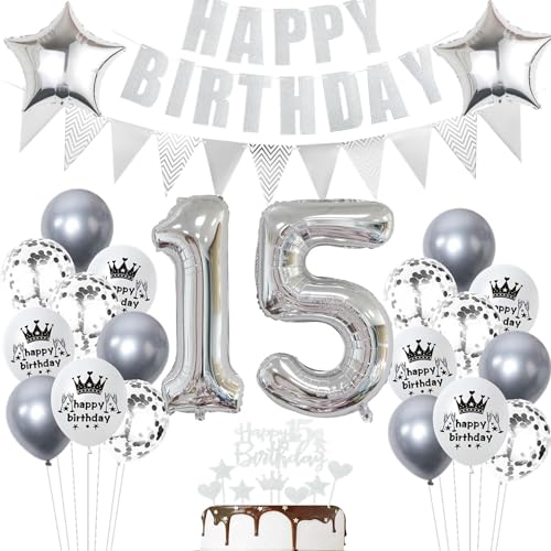 Geburtstagsdeko 15 Jahr Silber,Luftballon 15. Geburtstag Silber,Ballon 15. Geburtstag Silber,15 Geburtstag Party Mädchen Jungen,15 Luftballons Silber, 15 Jahr Ballon Silber 15 Jahr Tortendeko Geburtstagsdeko 15 Jahr Silber,Luftballon 15. Geburtstag Silber,Ballon 15. Geburtstag Silber,15 Geburtstag Party Mädchen Jungen,15 Luftballons Silber, 15 Jahr Ballon Silber 15 Jahr Tortendeko von Ohaoduo