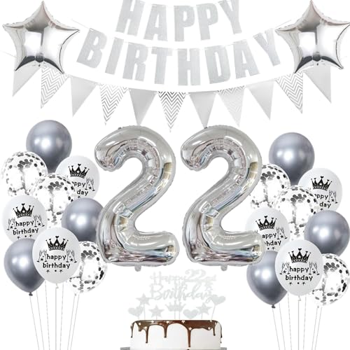 Geburtstagsdeko 22 Jahr Silber,Luftballon 22. Geburtstag Silber,Ballon 22. Geburtstag Silber,22 Geburtstag Party Mädchen Jungen,22 Luftballons Silber, 22 Jahr Ballon Silber 22 Jahr Tortendeko Geburtstagsdeko 22 Jahr Silber,Luftballon 22. Geburtstag Silber,Ballon 22. Geburtstag Silber,22 Geburtstag Party Mädchen Jungen,22 Luftballons Silber, 22 Jahr Ballon Silber 22 Jahr Tortendeko von Ohaoduo