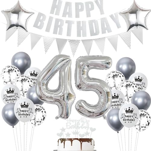 Geburtstagsdeko 45 Jahr Silber,Luftballon 45. Geburtstag Silber,Ballon 45. Geburtstag Silber,45 Geburtstag Party Mädchen Jungen,45 Luftballons Silber, 45 Jahr Ballon Silber 45 Jahr Tortendeko Geburtstagsdeko 45 Jahr Silber,Luftballon 45. Geburtstag Silber,Ballon 45. Geburtstag Silber,45 Geburtstag Party Mädchen Jungen,45 Luftballons Silber, 45 Jahr Ballon Silber 45 Jahr Tortendeko von Ohaoduo