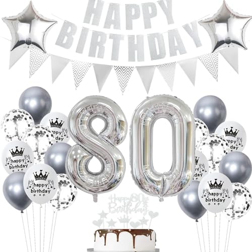 Geburtstagsdeko 80 Jahr Silber,Luftballon 80. Geburtstag Silber,Ballon 80. Geburtstag Silber,80 Geburtstag Party Mädchen Jungen,80 Luftballons Silber, 80 Jahr Ballon Silber 80 Jahr Tortendeko Geburtstagsdeko 80 Jahr Silber,Luftballon 80. Geburtstag Silber,Ballon 80. Geburtstag Silber,80 Geburtstag Party Mädchen Jungen,80 Luftballons Silber, 80 Jahr Ballon Silber 80 Jahr Tortendeko von Ohaoduo