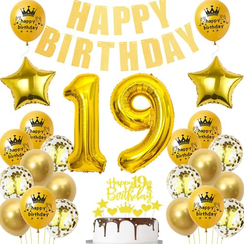 Gold Luftballon 19. Geburtstag,Gold 19 Jahre Geburtstag Party Dekoration,19. Geburtstagsdeko Jungen Ballon,Deko 19. Geburtstag Junge Mädchen,Tortendeko 19 Jahre Geburtstag Gold,Ballon 19 Jahre Gold Luftballon 19. Geburtstag,Gold 19 Jahre Geburtstag Party Dekoration,19. Geburtstagsdeko Jungen Ballon,Deko 19. Geburtstag Junge Mädchen,Tortendeko 19 Jahre Geburtstag Gold,Ballon 19 Jahre von Ohaoduo