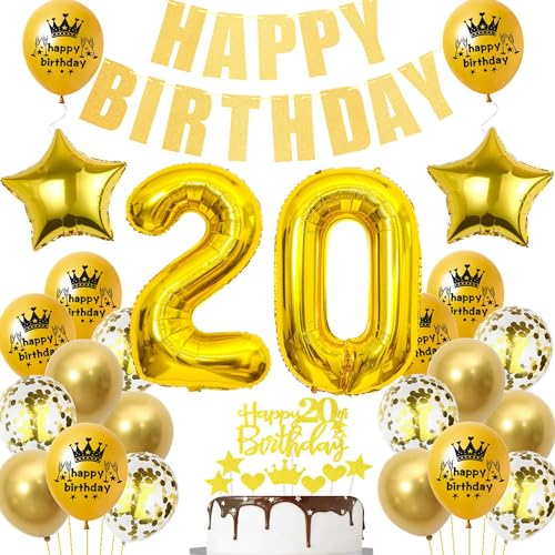 Gold Luftballon 20. Geburtstag,Gold 20 Jahre Geburtstag Party Dekoration,20. Geburtstagsdeko Mann Ballon,Deko 20. Geburtstag Junge Frau,Tortendeko 20 Jahre Geburtstag Gold,Ballon 20 Jahre Gold Luftballon 20. Geburtstag,Gold 20 Jahre Geburtstag Party Dekoration,20. Geburtstagsdeko Mann Ballon,Deko 20. Geburtstag Junge Frau,Tortendeko 20 Jahre Geburtstag Gold,Ballon 20 Jahre von Ohaoduo