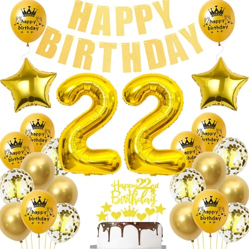 Gold Luftballon 22. Geburtstag,Gold 22 Jahre Geburtstag Party Dekoration,22. Geburtstagsdeko Mann Ballon,Deko 22. Geburtstag Junge Frau,Tortendeko 22 Jahre Geburtstag Gold,Ballon 22 Jahre Gold Luftballon 22. Geburtstag,Gold 22 Jahre Geburtstag Party Dekoration,22. Geburtstagsdeko Mann Ballon,Deko 22. Geburtstag Junge Frau,Tortendeko 22 Jahre Geburtstag Gold,Ballon 22 Jahre von Ohaoduo