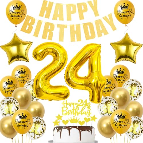 Gold Luftballon 24. Geburtstag,Gold 24 Jahre Geburtstag Party Dekoration,24. Geburtstagsdeko Mann Ballon,Deko 24. Geburtstag Junge Frau,Tortendeko 24 Jahre Geburtstag Gold,Ballon 24 Jahre Gold Luftballon 24. Geburtstag,Gold 24 Jahre Geburtstag Party Dekoration,24. Geburtstagsdeko Mann Ballon,Deko 24. Geburtstag Junge Frau,Tortendeko 24 Jahre Geburtstag Gold,Ballon 24 Jahre von Ohaoduo