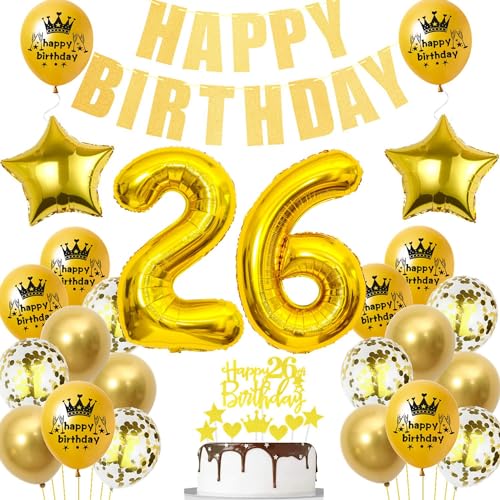 Gold Luftballon 26. Geburtstag,Gold 26 Jahre Geburtstag Party Dekoration,26. Geburtstagsdeko Mann Ballon,Deko 26. Geburtstag Junge Frau,Tortendeko 26 Jahre Geburtstag Gold,Ballon 26 Jahre Gold Luftballon 26. Geburtstag,Gold 26 Jahre Geburtstag Party Dekoration,26. Geburtstagsdeko Mann Ballon,Deko 26. Geburtstag Junge Frau,Tortendeko 26 Jahre Geburtstag Gold,Ballon 26 Jahre von Ohaoduo
