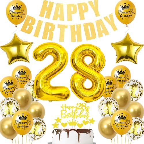 Gold Luftballon 28. Geburtstag,Gold 28 Jahre Geburtstag Party Dekoration,28. Geburtstagsdeko Mann Ballon,Deko 28. Geburtstag Junge Frau,Tortendeko 28 Jahre Geburtstag Gold,Ballon 28 Jahre Gold Luftballon 28. Geburtstag,Gold 28 Jahre Geburtstag Party Dekoration,28. Geburtstagsdeko Mann Ballon,Deko 28. Geburtstag Junge Frau,Tortendeko 28 Jahre Geburtstag Gold,Ballon 28 Jahre von Ohaoduo