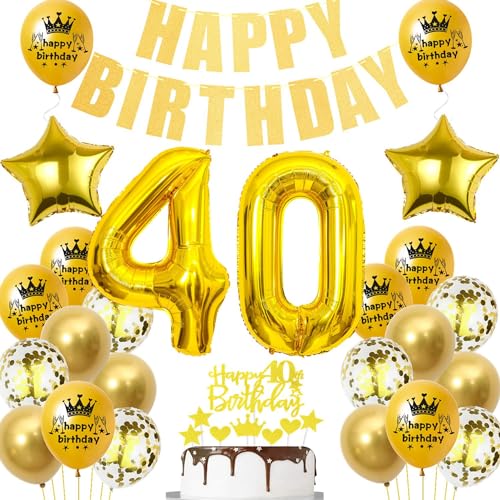Gold Luftballon 40. Geburtstag,Gold 40 Jahre Geburtstag Party Dekoration,40. Geburtstagsdeko Mann Ballon,Deko 40. Geburtstag Junge Frau,Tortendeko 40 Jahre Geburtstag Gold,Ballon 40 Jahre Gold Luftballon 40. Geburtstag,Gold 40 Jahre Geburtstag Party Dekoration,40. Geburtstagsdeko Mann Ballon,Deko 40. Geburtstag Junge Frau,Tortendeko 40 Jahre Geburtstag Gold,Ballon 40 Jahre von Ohaoduo