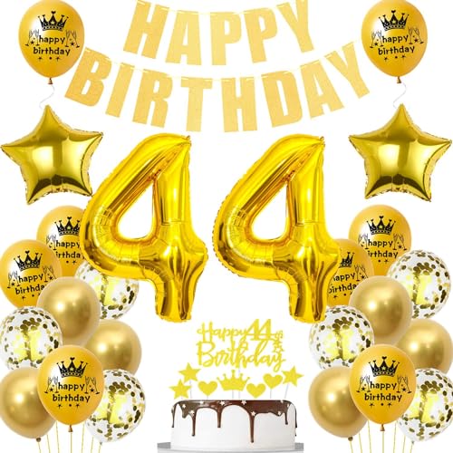 Gold Luftballon 44. Geburtstag,Gold 44 Jahre Geburtstag Party Dekoration,44. Geburtstagsdeko Mann Ballon,Deko 44. Junge Frau,Tortendeko 44 Jahre ,Ballon 44 Jahre von Ohaoduo