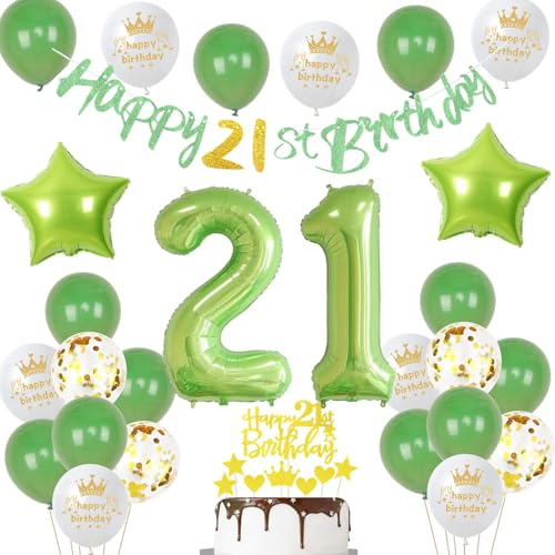 Grün 21. Geburtstag Dekoration frau,Grün Tortendeko Geburtstag 21 Jahre mann,21 Geburtstag frauen mann Party Deko,Tortendeko 21. Geburtstag Männer frauen,Geburtstagsdeko 21 Jahre mann Grün 21. Geburtstag Dekoration frau,Grün Tortendeko Geburtstag 21 Jahre mann,21 Geburtstag frauen mann Party Deko,Tortendeko 21. Geburtstag Männer frauen,Geburtstagsdeko 21 Jahre mann von Ohaoduo