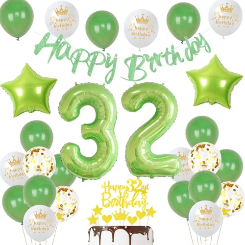 Grün 32. Geburtstag Dekoration frau ,Grün Tortendeko Geburtstag 32 Jahre mann,32 frauen mann Party Deko,Tortendeko 32. Männer frauen,Geburtstagsdeko 32 Jahre Grün 32. Geburtstag Dekoration frau ,Grün Tortendeko Geburtstag 32 Jahre mann,32 frauen mann Party Deko,Tortendeko 32. Männer frauen,Geburtstagsdeko 32 Jahre von Ohaoduo
