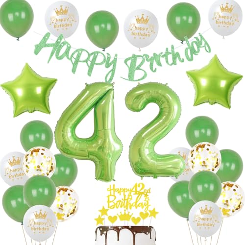 Grün 42. Geburtstag Dekoration frau ,Grün Tortendeko Geburtstag 42 Jahre mann,42 Geburtstag frauen mann Party Deko,Tortendeko 42. Geburtstag Männer frauen,Geburtstagsdeko 42 Jahre mann Grün 42. Geburtstag Dekoration frau ,Grün Tortendeko Geburtstag 42 Jahre mann,42 Geburtstag frauen mann Party Deko,Tortendeko 42. Geburtstag Männer frauen,Geburtstagsdeko 42 Jahre mann von Ohaoduo