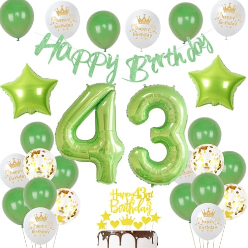 Grün 43. Geburtstag Dekoration frau ,Grün Tortendeko Geburtstag 43 Jahre mann,43 Geburtstag frauen mann Party Deko,Tortendeko 43. Geburtstag Männer frauen,Geburtstagsdeko 43 Jahre mann Grün 43. Geburtstag Dekoration frau ,Grün Tortendeko Geburtstag 43 Jahre mann,43 Geburtstag frauen mann Party Deko,Tortendeko 43. Geburtstag Männer frauen,Geburtstagsdeko 43 Jahre mann von Ohaoduo