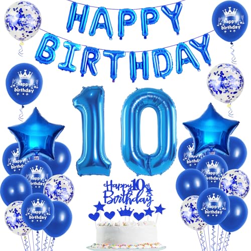 Luftballons 10. Geburtstag Dekoration junge blau happy birthday 10th Geburtstag Party Deko Set 10 geburtstag deko junge 10 jahre blau Folienballons Luftballons 10. Geburtstag Dekoration junge blau happy birthday 10th Geburtstag Party Deko Set 10 geburtstag deko junge 10 jahre blau Folienballons von Ohaoduo