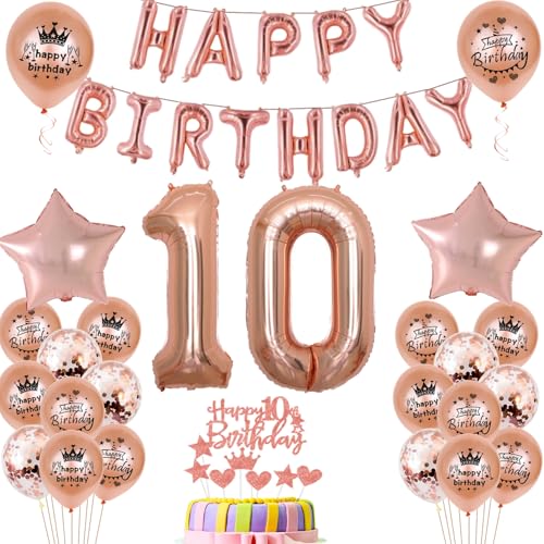Luftballons 10. Geburtstag Dekoration mädchen Rosegold 10th Geburtstag Party Deko Set 10 geburtstag deko mädchen Luftballons 10. Geburtstag Dekoration mädchen Rosegold 10th Geburtstag Party Deko Set 10 geburtstag deko mädchen von Ohaoduo