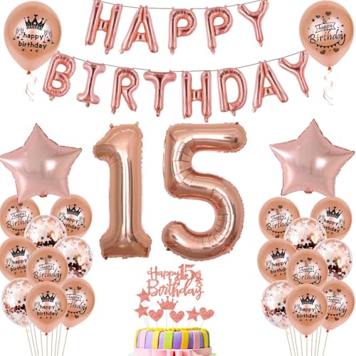 Luftballons 15. Geburtstag Dekoration mädchen Rosegold 15th Geburtstag Party Deko Set 15 geburtstag deko mädchen 15 Rosegold 15 Folienballons 15(15) Luftballons 15. Geburtstag Dekoration mädchen Rosegold 15th Geburtstag Party Deko Set 15 geburtstag deko mädchen 15 Rosegold 15 Folienballons 15(15) von Ohaoduo