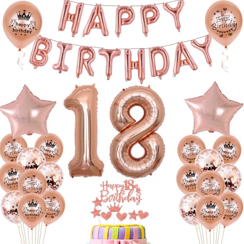 Luftballons 18. Geburtstag Dekoration mädchen Rosegold 18th Geburtstag Party Deko Set 18 geburtstag deko mädchen Luftballons 18. Geburtstag Dekoration mädchen Rosegold 18th Geburtstag Party Deko Set 18 geburtstag deko mädchen von Ohaoduo