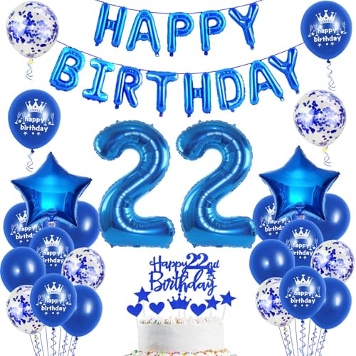 Luftballons 22. Geburtstag Dekoration mann blau happy birthday 22th Geburtstag Party Deko Set 22 geburtstag deko männer 22 jahre blau Folienballons Luftballons 22. Geburtstag Dekoration mann blau happy birthday 22th Geburtstag Party Deko Set 22 geburtstag deko männer 22 jahre blau Folienballons von Ohaoduo