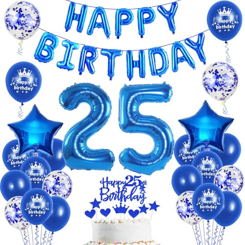 Luftballons 25. Geburtstag Dekoration mann blau happy birthday 25th Geburtstag Party Deko Set 25 geburtstag deko männer 25 jahre mannn blau Folienballons Luftballons 25. Geburtstag Dekoration mann blau happy birthday 25th Geburtstag Party Deko Set 25 geburtstag deko männer 25 jahre mannn blau Folienballons von Ohaoduo
