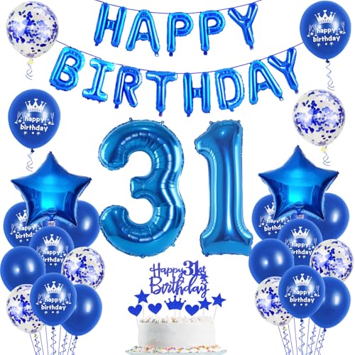 Luftballons 31. Geburtstag Dekoration mann blau happy birthday 31th Geburtstag Party Deko Set 31 geburtstag deko männer 31 jahre blau Folienballons Luftballons 31. Geburtstag Dekoration mann blau happy birthday 31th Geburtstag Party Deko Set 31 geburtstag deko männer 31 jahre blau Folienballons von Ohaoduo