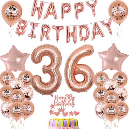 Luftballons 36. Geburtstag Dekoration frau Rosegold 36th Geburtstag Party Deko Set 36 geburtstag deko frauen von Ohaoduo