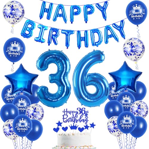Luftballons 36. Geburtstag Dekoration mann blau happy birthday 36th Geburtstag Party Deko Set 36 geburtstag deko männer 36 jahre blau Folienballons Luftballons 36. Geburtstag Dekoration mann blau happy birthday 36th Geburtstag Party Deko Set 36 geburtstag deko männer 36 jahre blau Folienballons von Ohaoduo