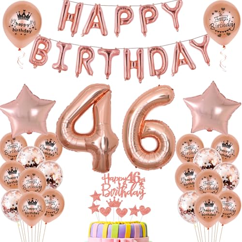 Luftballons 46. Geburtstag Dekoration frau Rosegold 46th Geburtstag Party Deko Set 46 geburtstag deko frauen Luftballons 46. Geburtstag Dekoration frau Rosegold 46th Geburtstag Party Deko Set 46 geburtstag deko frauen von Ohaoduo