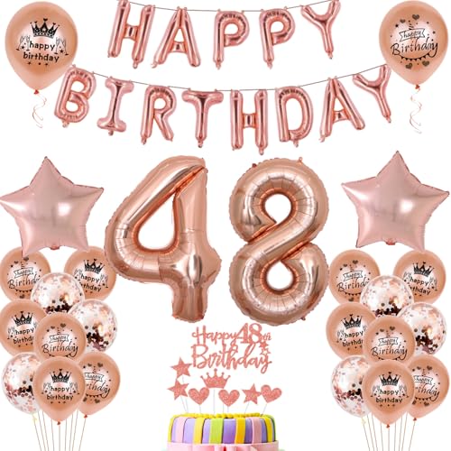 Luftballons 48. Geburtstag Dekoration frau Rosegold 48th Geburtstag Party Deko Set 48 geburtstag deko frauen von Ohaoduo