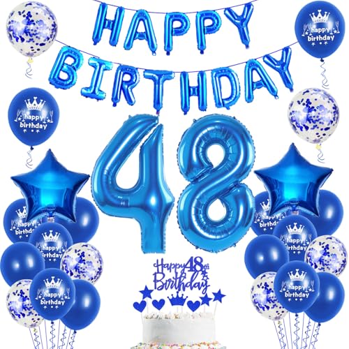 Luftballons 48. Geburtstag Dekoration mann blau happy birthday 48th Geburtstag Party Deko Set 48 geburtstag deko männer 48 jahre blau Folienballons Luftballons 48. Geburtstag Dekoration mann blau happy birthday 48th Geburtstag Party Deko Set 48 geburtstag deko männer 48 jahre blau Folienballons von Ohaoduo