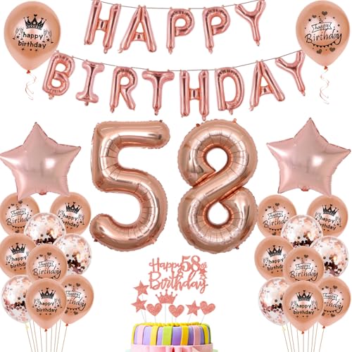 Luftballons 58. Geburtstag Dekoration frau Rosegold 58th Geburtstag Party Deko Set 58 geburtstag deko frauen Luftballons 58. Geburtstag Dekoration frau Rosegold 58th Geburtstag Party Deko Set 58 geburtstag deko frauen von Ohaoduo