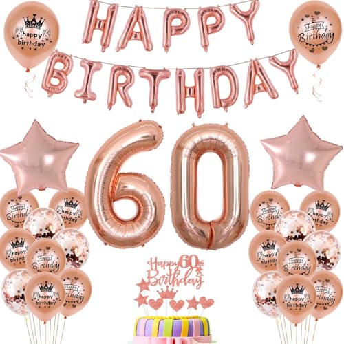 Luftballons 60. Geburtstag Dekoration frau Rosegold 60th Geburtstag Party Deko Set 60 geburtstag deko frauen Luftballons 60. Geburtstag Dekoration frau Rosegold 60th Geburtstag Party Deko Set 60 geburtstag deko frauen von Ohaoduo