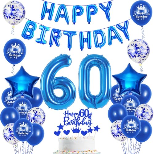 Luftballons 60. Geburtstag Dekoration mann blau happy birthday 60th Geburtstag Party Deko Set 60 geburtstag deko männer 60 jahre blau Folienballons Luftballons 60. Geburtstag Dekoration mann blau happy birthday 60th Geburtstag Party Deko Set 60 geburtstag deko männer 60 jahre blau Folienballons von Ohaoduo