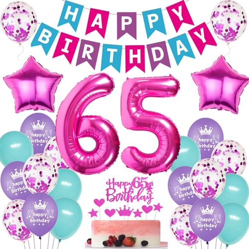 Luftballons 65. Geburtstag Rosa - Geburtstagsdeko für Frauen, Party Dekoration und Tortendeko für 65 Jahre Luftballons 65. Geburtstag Rosa - Geburtstagsdeko für Frauen, Party Dekoration und Tortendeko für 65 Jahre von Ohaoduo