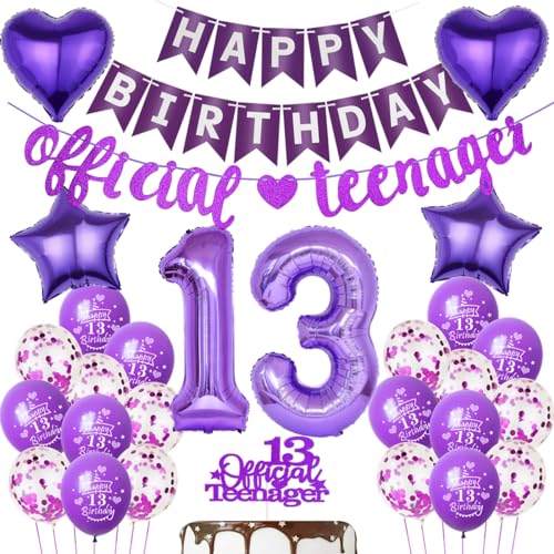 Ohaoduo Lila 13. Geburtstag Luftballon, Mädchen 13 Jahr Geburtstag Ballon, Lila 13. Geburtstag Deko, Offizielle Teenager 13. Geburtstag Dekoration Lila, Geburtstagsdeko 13 Mädchen Luftballons Lila Ohaoduo Lila 13. Geburtstag Luftballon, Mädchen 13 Jahr Geburtstag Ballon, Lila 13. Geburtstag Deko, Offizielle Teenager 13. Geburtstag Dekoration Lila, Geburtstagsdeko 13 Mädchen Luftballons Lila von Ohaoduo