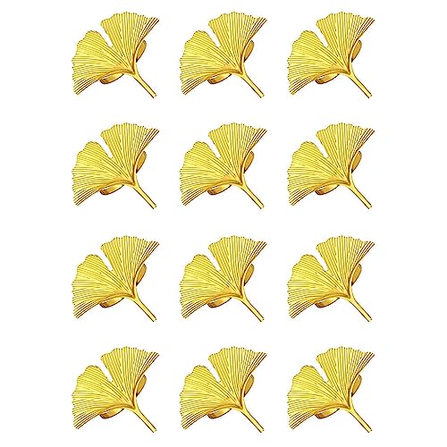 Ohewiiuk 12Er-Set, Aus Ginkgo-Blatt, Hochzeit, Goldene Serviettenschnalle für Tischdekoration zum Erntedankfest von Ohewiiuk