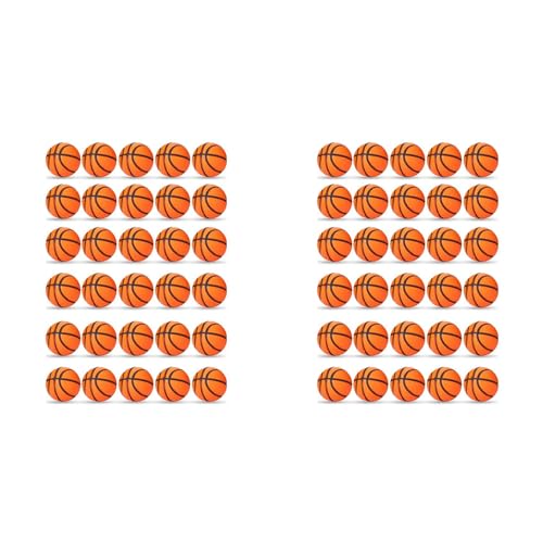 Ohewiiuk 60 Stück Mini-Basketball-Gastgeschenke Mini-Stressball Basketball-Hüpfball, Mini-Schaumstoff-Sportball, Als Schulbelohnung von Ohewiiuk