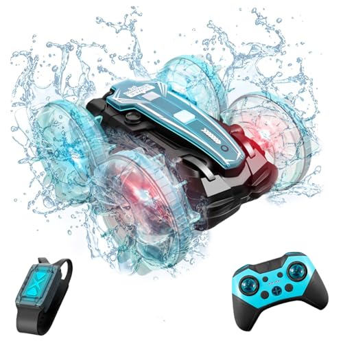 Ohphnt RC Land and Water Stunt Car with 2 Remote Controls,Amphibienfahrzeug Ferngesteuert, 4WD 360° Drehbares Gestensensor Stunt RC Auto Mit Lichtern,wasserdichte RC Car Ferngesteuert Spielzeug-B Ohphnt RC Land and Water Stunt Car with 2 Remote Controls,Amphibienfahrzeug Ferngesteuert, 4WD 360° Drehbares Gestensensor Stunt RC Auto Mit Lichtern,wasserdichte RC Car Ferngesteuert Spielzeug-B von Ohphnt
