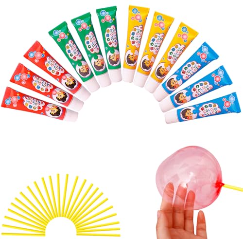 Super Elastic Bubble Plastic,Magic Bubble Glue,Magic Plastic Bubble Balloons,Set of 12 Kids Elastic Blowt Balloons with Straw, Party Favours and Gifts Fidget for Indoor and Outdoor Colour-12pcs Super Elastic Bubble Plastic,Magic Bubble Glue,Magic Plastic Bubble Balloons,Set of 12 Kids Elastic Blowt Balloons with Straw, Party Favours and Gifts Fidget for Indoor and Outdoor Colour-12pcs von Ohphnt