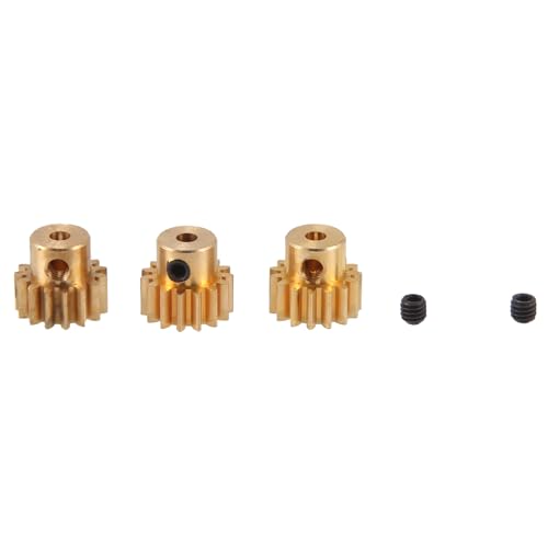 Ohulelks 3 STÜCKE 3,175 mm Welle Messing Ritzel Motorgetriebe 32DP 48DP 64DP M0.8 für 1/10 1/8 RC Auto 3650 3660 Ersatzteile Zubehör 15t von Ohulelks