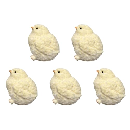 Ohulelks 5 Stück Hühnerpuppen Aus Silikon, zum Kneifen, Gelbe Hühnerpuppen, zum Kneifen, zum Druckentlasten, Tragbares Spielzeug von Ohulelks