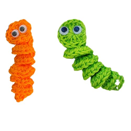 Ohulelks Handgemachtes Sorgenwurm-Geschenk Zur Emotionalen Unterstützung, Gehäkelter Sorgenwurm, Inspirierende Fürsorge für Sie, Süßes Gestricktes Geschenk, Langlebig, B von Ohulelks