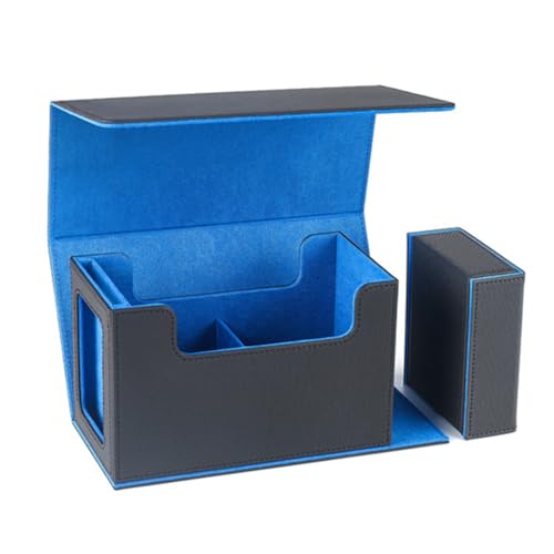 Ohulelks Kartenspielbox mit Sichtfenster, Kartenspielhülle mit Würfelfach, Kartenaufbewahrungsbox, 35pt Magnetischer Kartenhalter, Blau Ohulelks Kartenspielbox mit Sichtfenster, Kartenspielhülle mit Würfelfach, Kartenaufbewahrungsbox, 35pt Magnetischer Kartenhalter, Blau von Ohulelks