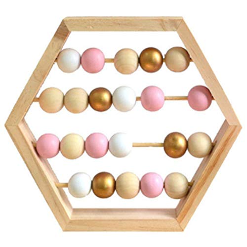 Ohulelks Nordic Natural Wooden Abacus with Beads Craft Baby Early Learning Educational Toys Child Room Decor Pink Ohulelks Nordic Natural Wooden Abacus with Beads Craft Baby Early Learning Educational Toys Child Room Decor Pink von Ohulelks