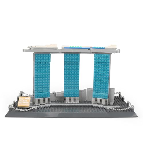 Oichy Architektur-Bauspielzeug Marina Bay Sands Bausteinmodell Dekoratives Berühmtes Wahrzeichen Bausätze für Kinder und Erwachsene (881 Stück) von Oichy