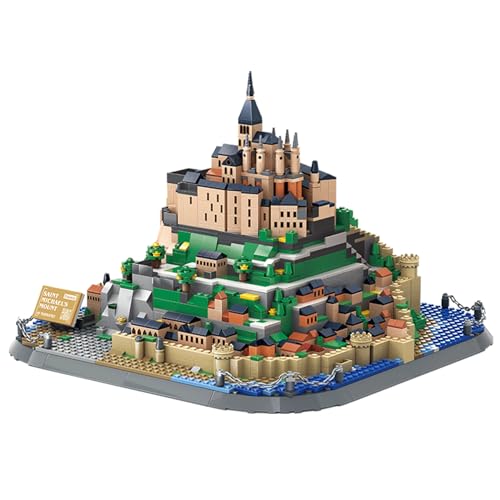 Oichy Architektur-Bausteine Modell Mont Saint-Michel Konstruktionsspielzeug Kreative Weltberühmte Baukästen für Jungen und Mädchen (1392 Stück) von Oichy