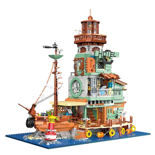 Oichy Habor Hotel Bauspielzeug Kreatives Mini Pier-Schiff Bausteine Sets STEM Konstruktionsspielzeug für Kinder Jugendliche Erwachsene (2142 Stück) von Oichy
